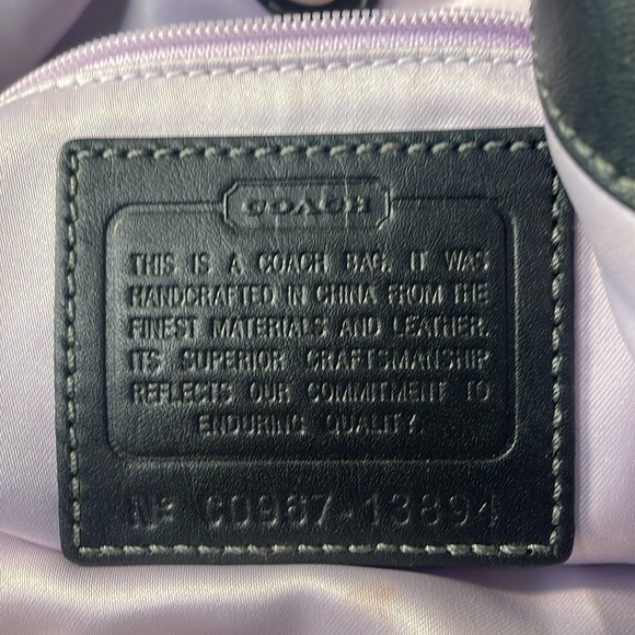 COACH 13894 black canvas/leather hobo shoulder bag. - Picture 10 of 15